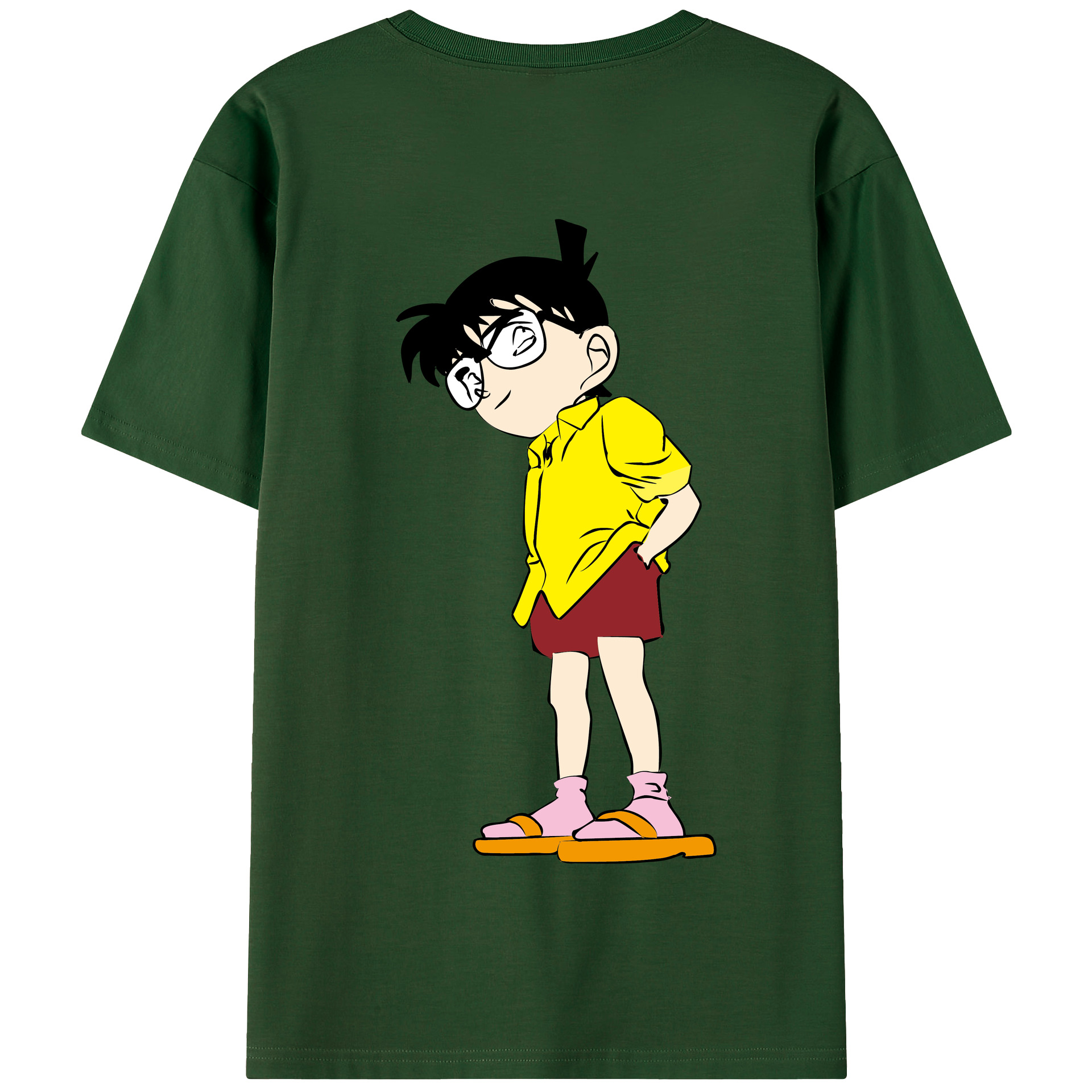 （画像用） 名探偵コナン 江戸川 コナン Detective Conan Conan Edogawa 綿100％半袖Tシャツ（背面プリント）